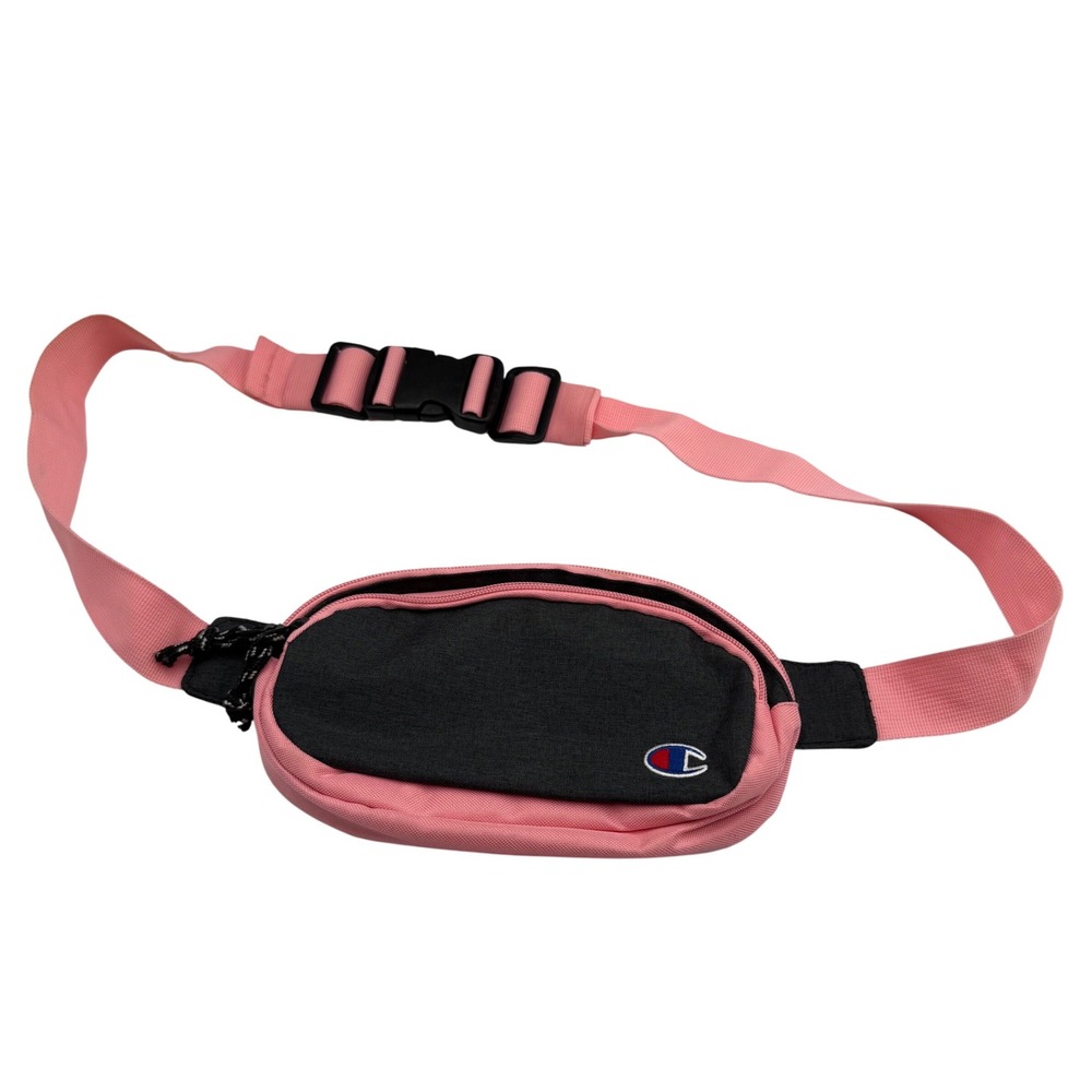 Champion Fanny Pack Waist Bag Pink and Black Sport Travel Zipper Close